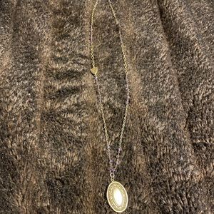 Gold 18k plated amethyst chain, vintage locket